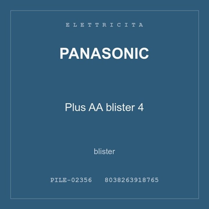 Panasonic Plus AA blister 4 — conf. 2 pz