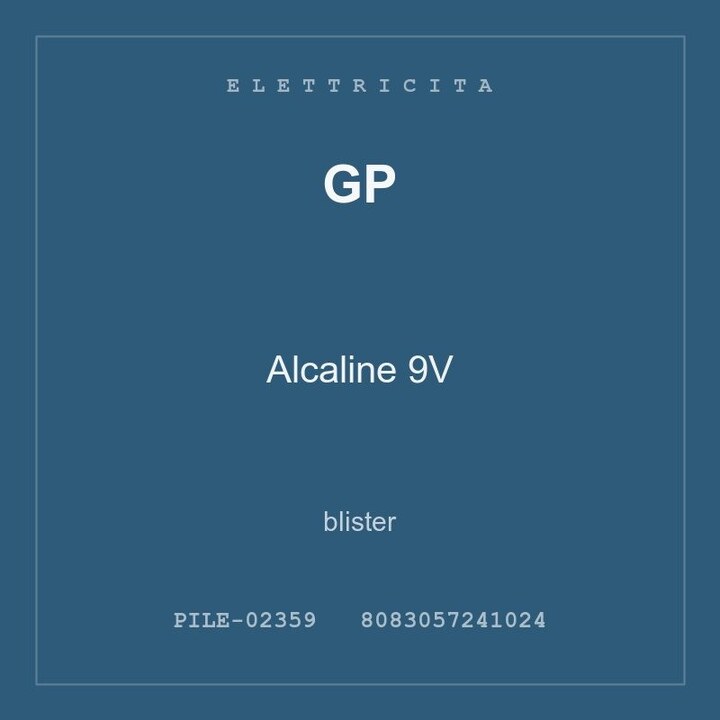 GP Alcaline 9V — conf. 2 pz
