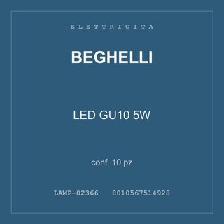 Beghelli LED GU10 5W — conf. 10 pz
