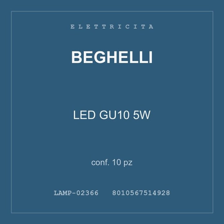 Beghelli LED GU10 5W — conf. 10 pz