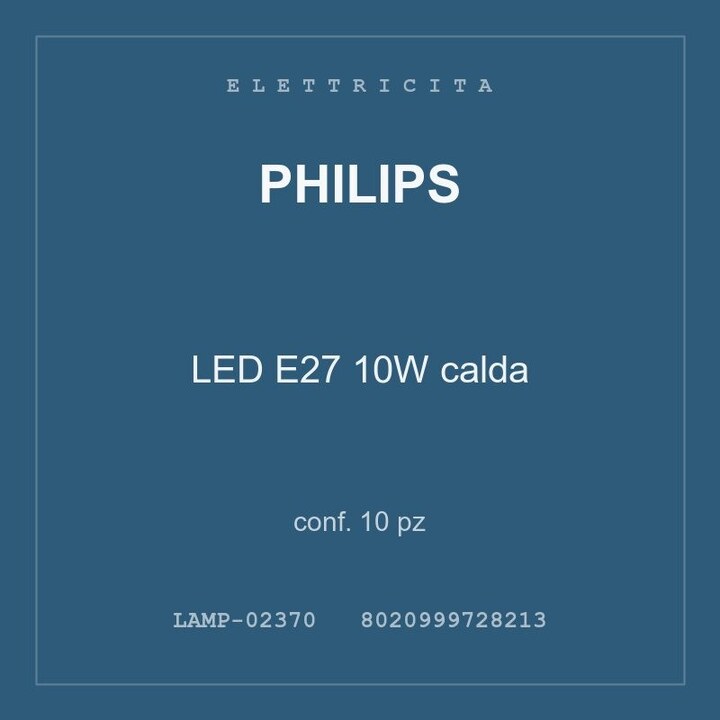 Philips LED E27 10W calda — conf. 5 pz