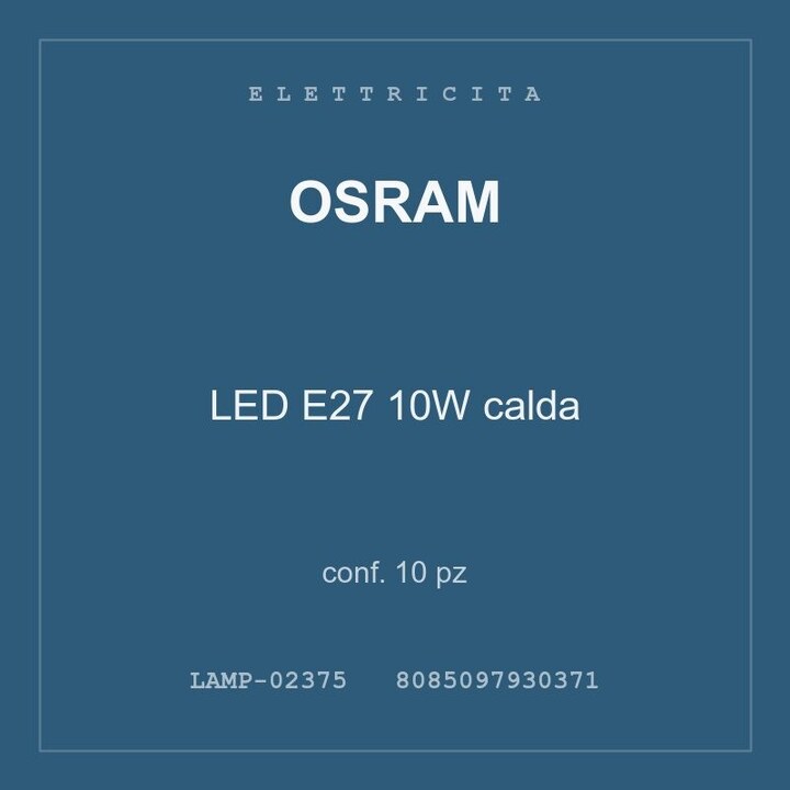Osram LED E27 10W calda — conf. 10 pz
