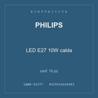 Philips LED E27 10W calda — conf. 20 pz