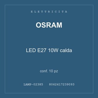 Osram LED E27 10W calda — conf. 5 pz