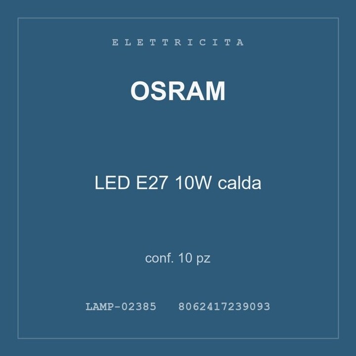 Osram LED E27 10W calda — conf. 5 pz
