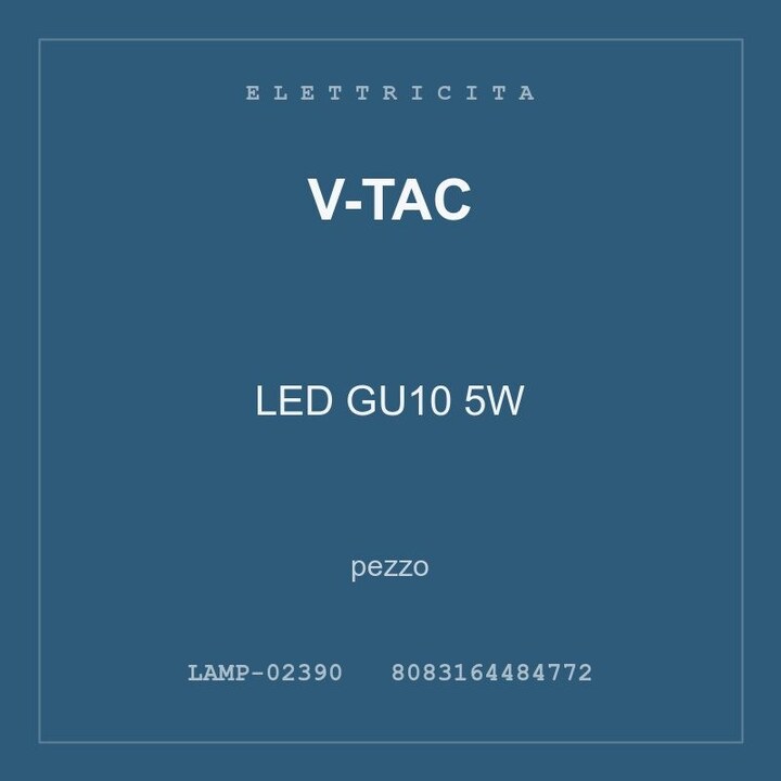V-Tac LED GU10 5W — pezzo