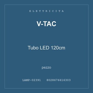 V-Tac Tubo LED 120cm — conf. 2 pz