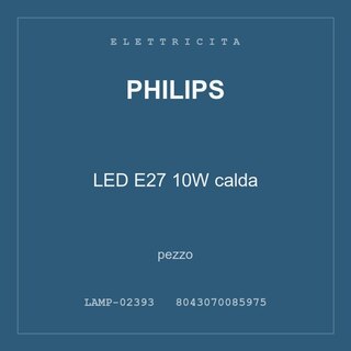 Philips LED E27 10W calda — conf. 2 pz