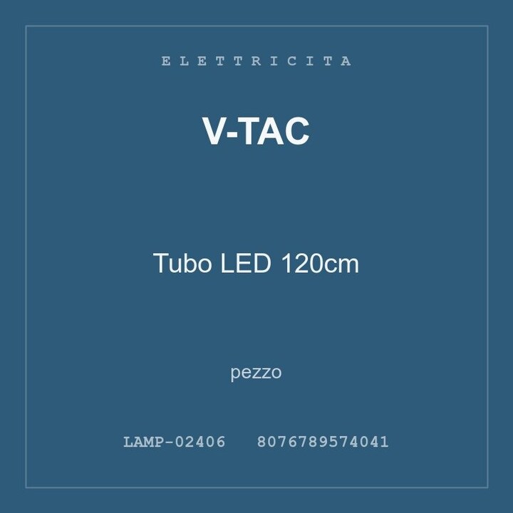 V-Tac Tubo LED 120cm — conf. 4 pz