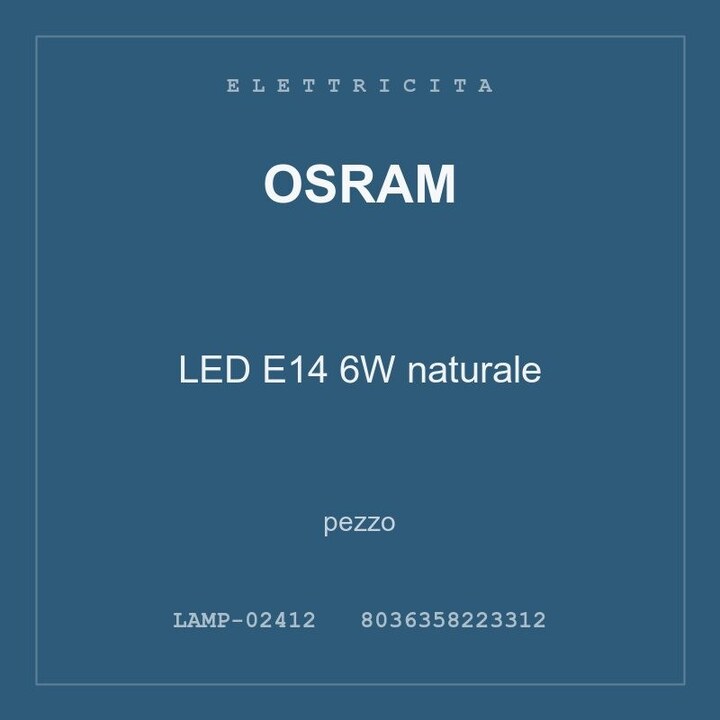 Osram LED E14 6W naturale — conf. 3 pz