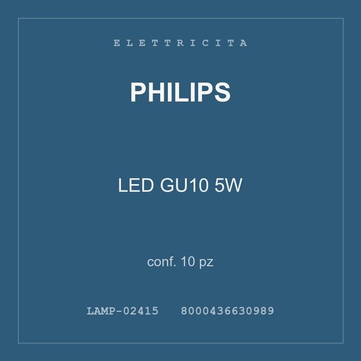 Philips LED GU10 5W — conf. 10 pz