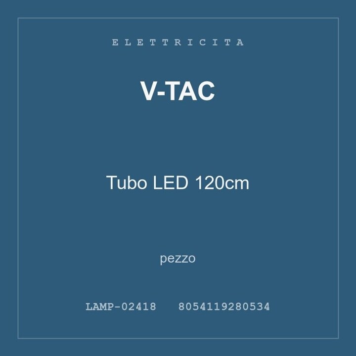 V-Tac Tubo LED 120cm — conf. 6 pz