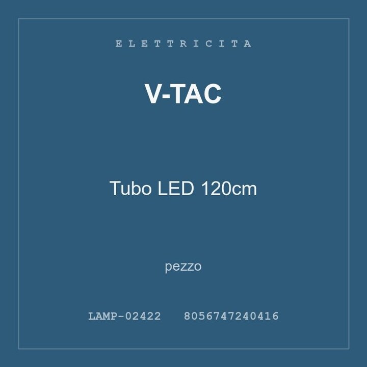 V-Tac Tubo LED 120cm — conf. 12 pz