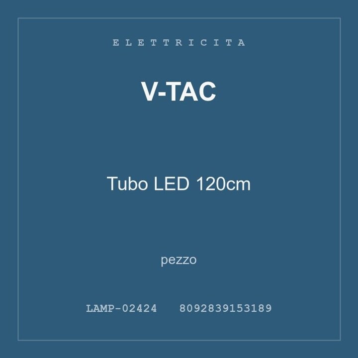 V-Tac Tubo LED 120cm — conf. 24 pz