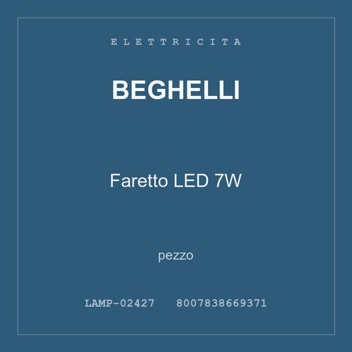 Beghelli Faretto LED 7W — conf. 2 pz