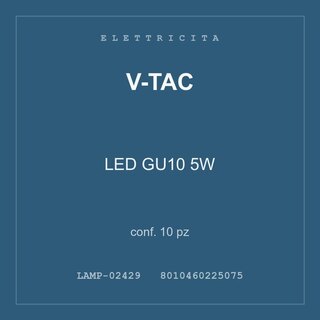 V-Tac LED GU10 5W — conf. 10 pz
