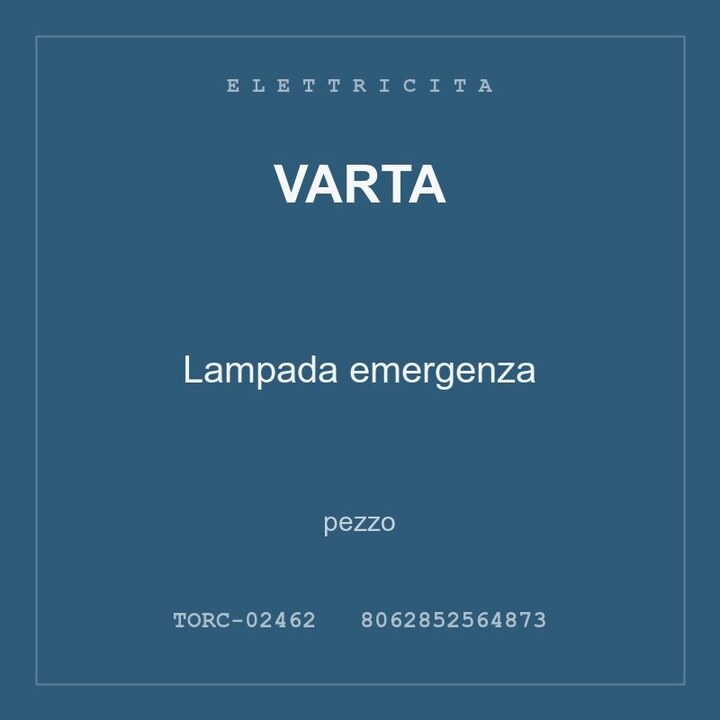 Varta Lampada emergenza — pezzo