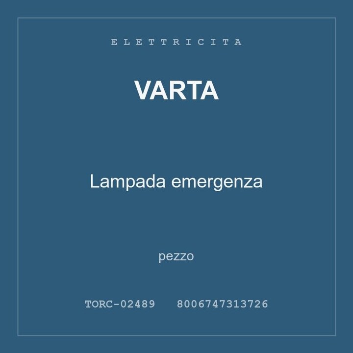 Varta Lampada emergenza — conf. 8 pz