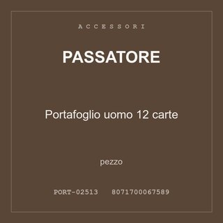 Passatore Portafoglio uomo 12 carte — pezzo
