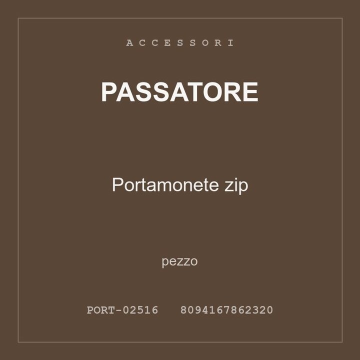 Passatore Portamonete zip — pezzo
