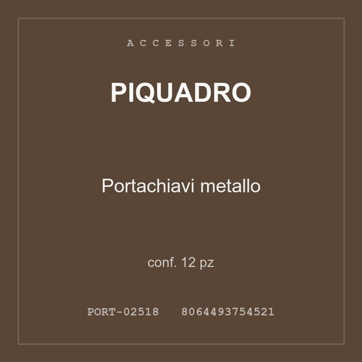 Piquadro Portachiavi metallo — conf. 12 pz