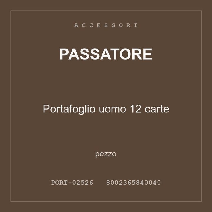 Passatore Portafoglio uomo 12 carte — conf. 2 pz
