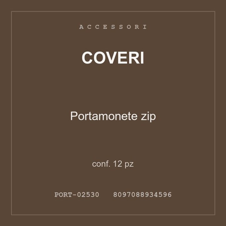Coveri Portamonete zip — conf. 6 pz