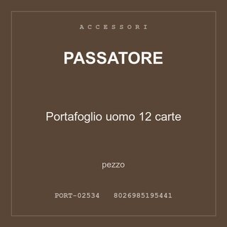 Passatore Portafoglio uomo 12 carte — conf. 4 pz