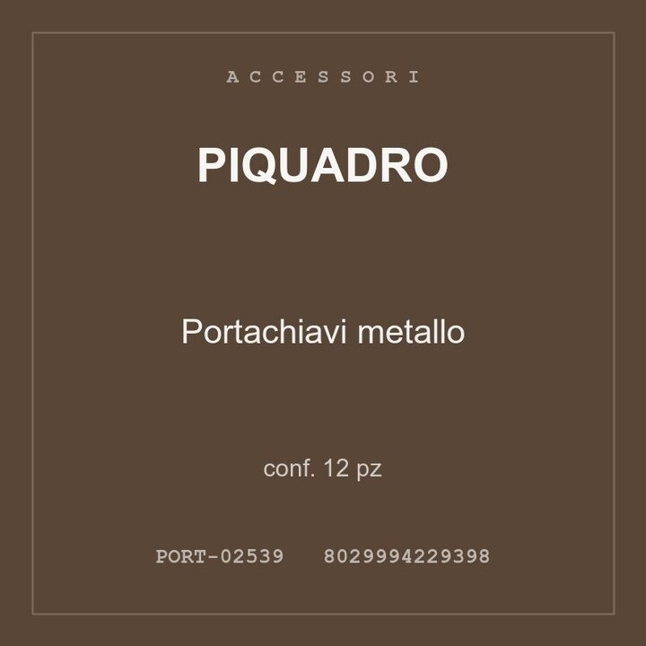 Piquadro Portachiavi metallo — conf. 6 pz