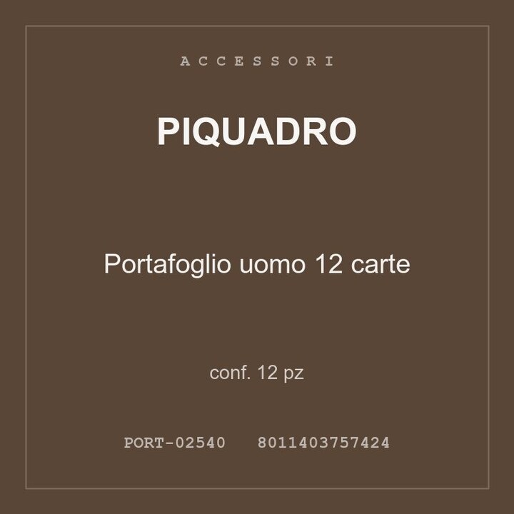 Piquadro Portafoglio uomo 12 carte — conf. 12 pz