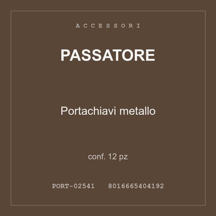 Passatore Portachiavi metallo — conf. 6 pz