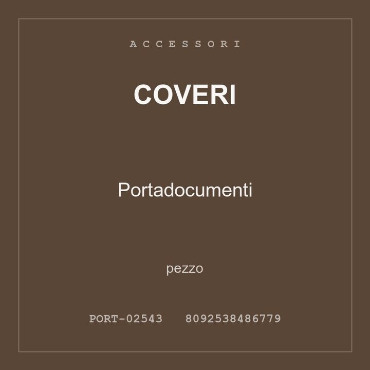 Coveri Portadocumenti — pezzo