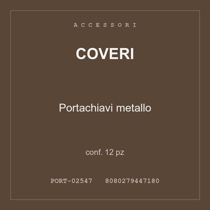 Coveri Portachiavi metallo — conf. 12 pz