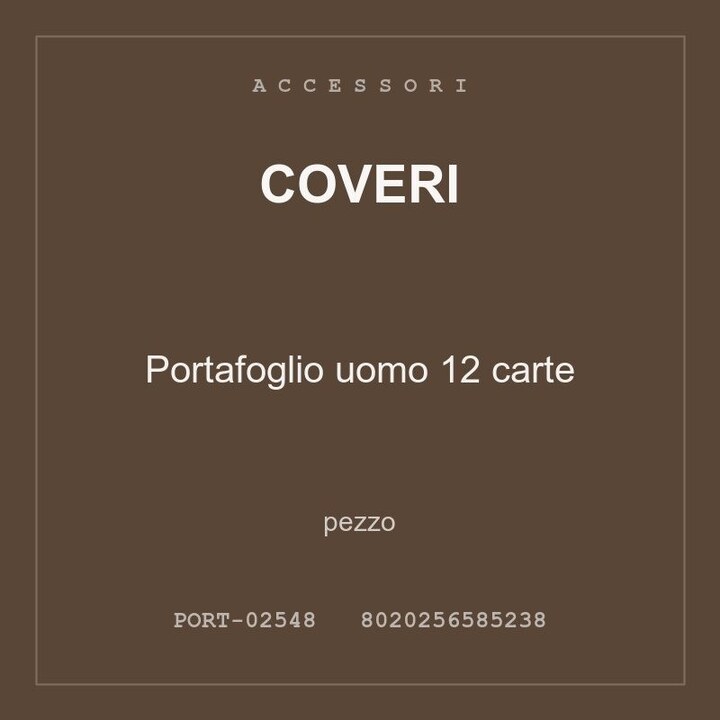 Coveri Portafoglio uomo 12 carte — pezzo
