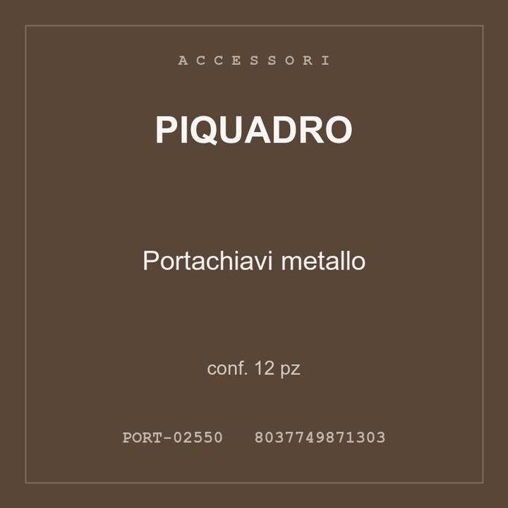 Piquadro Portachiavi metallo — conf. 15 pz