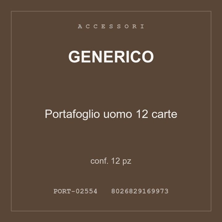 Generico Portafoglio uomo 12 carte — conf. 6 pz