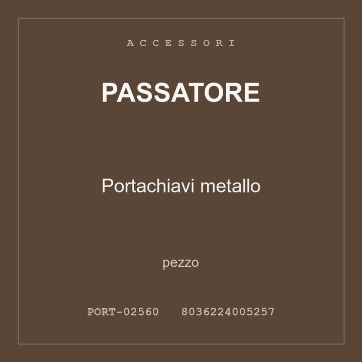 Passatore Portachiavi metallo — conf. 2 pz