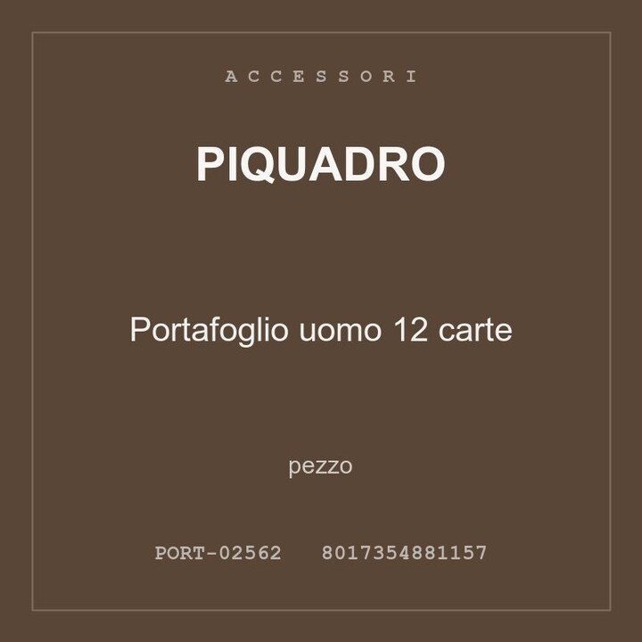 Piquadro Portafoglio uomo 12 carte — pezzo