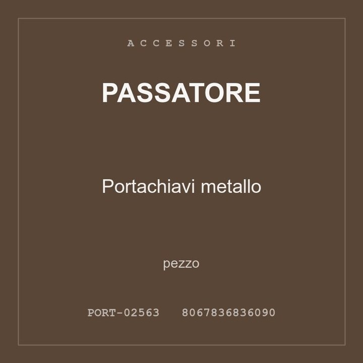 Passatore Portachiavi metallo — conf. 4 pz