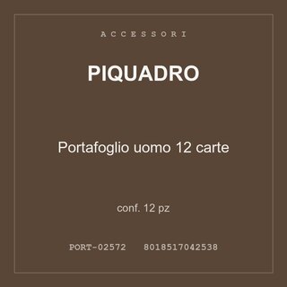 Piquadro Portafoglio uomo 12 carte — conf. 6 pz