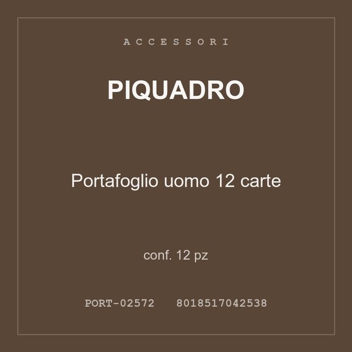 Piquadro Portafoglio uomo 12 carte — conf. 6 pz