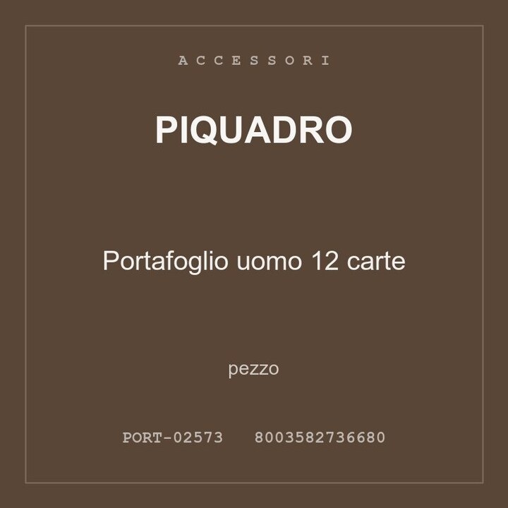 Piquadro Portafoglio uomo 12 carte — conf. 2 pz