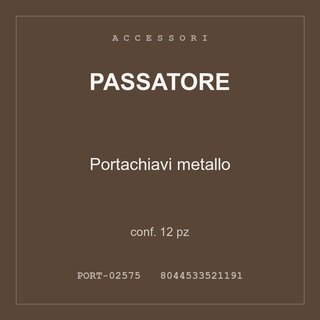 Passatore Portachiavi metallo — conf. 25 pz