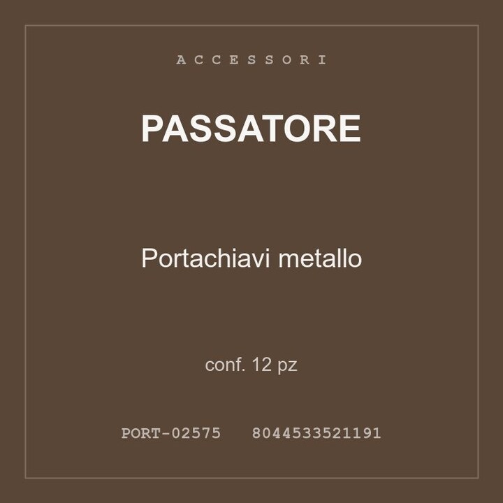 Passatore Portachiavi metallo — conf. 25 pz