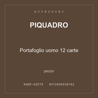 Piquadro Portafoglio uomo 12 carte — conf. 3 pz