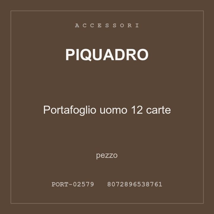 Piquadro Portafoglio uomo 12 carte — conf. 3 pz