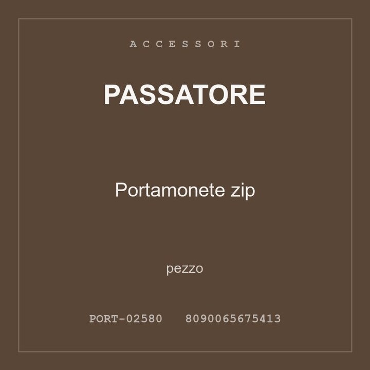 Passatore Portamonete zip — conf. 2 pz