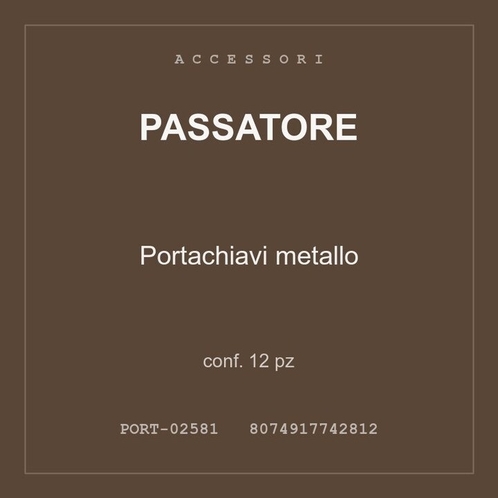 Passatore Portachiavi metallo — conf. 35 pz