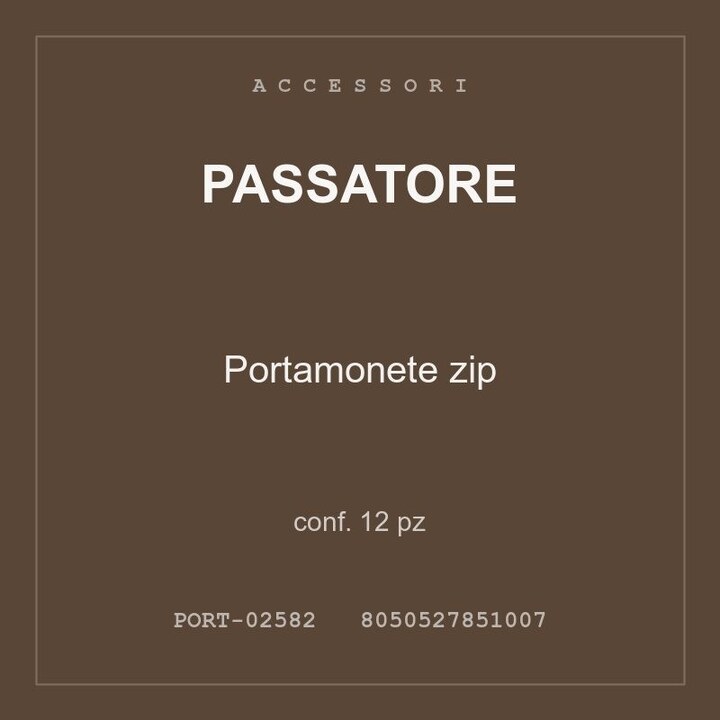 Passatore Portamonete zip — conf. 12 pz