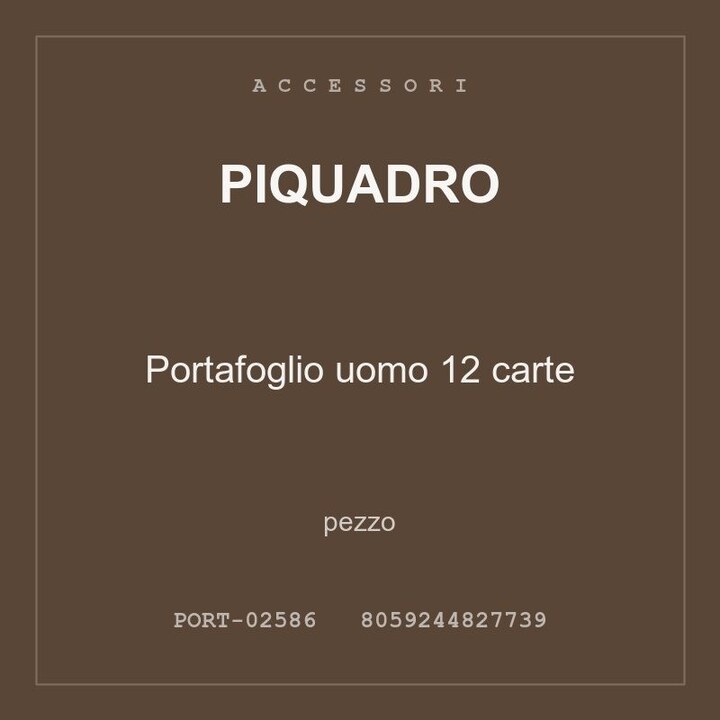 Piquadro Portafoglio uomo 12 carte — conf. 4 pz